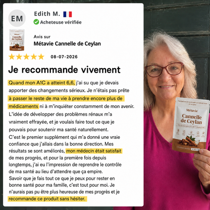 Cannelle de Ceylan Équivalent à 7200mg avec huile MCT